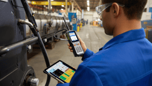 field service tech using his crm